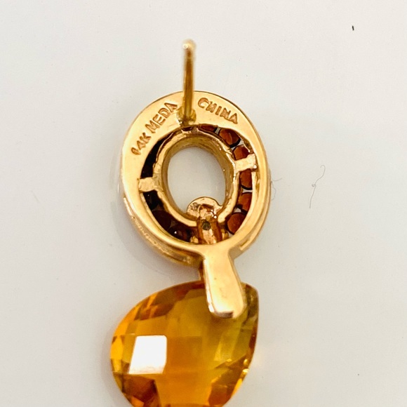 Garnet with Citrine Briolette dangle earrings - Picture 3 of 6